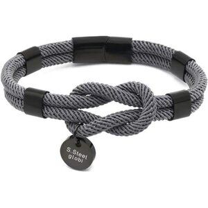 Paracord Rope Bracelet Mens Womens Nautical Cuff Magnetic Clasp Unisex